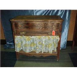 Oak serpentine washstand 2 drawers broken wheel ho