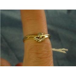 Ladies diamond ring 14k solid gold 1/4 carate tota