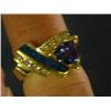 Image 1 : Vintage tanzanite and diamond ring - solid 14k gol