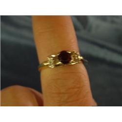 vintage 14k solid gold farnet and diamond ring 4 d