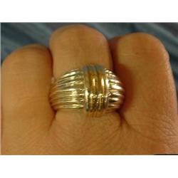 Ladies 14k and sterling ring