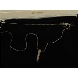 14k solid white gold and diamond pendant - pricess