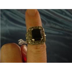 vintage sterling silver black onyx and marcasite r