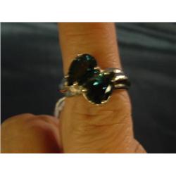 sterling silver and London Blue topaz ring 2 carat