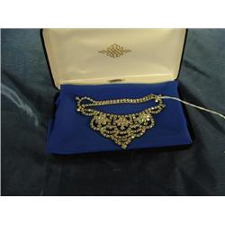 Silver and rhinestone tiered necklace