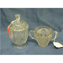 cut glass cream and sugar