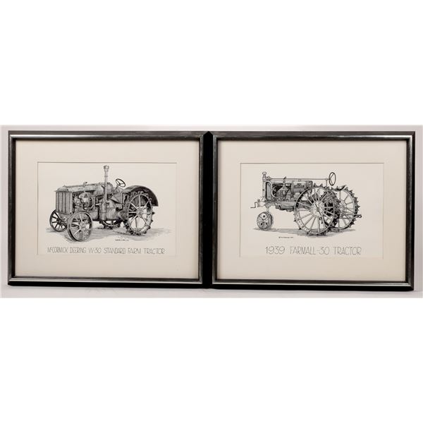 Framed Vintage Farm Tractor Art by Benemelis (2)  [170831]