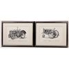 Image 1 : Framed Vintage Farm Tractor Art by Benemelis (2)  [170831]