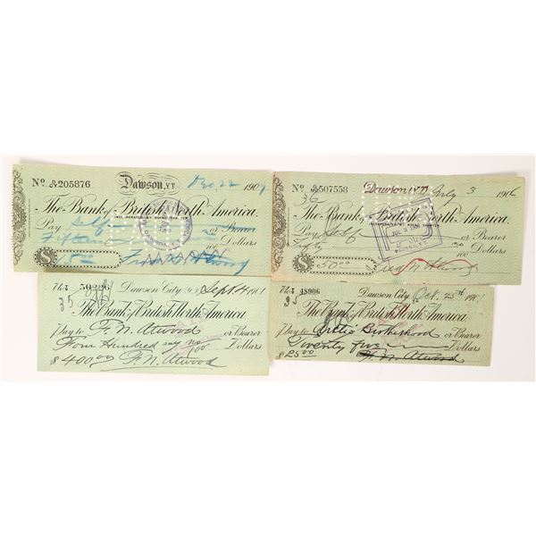 Fred N Atwood Signed Checks, 4  [171724]