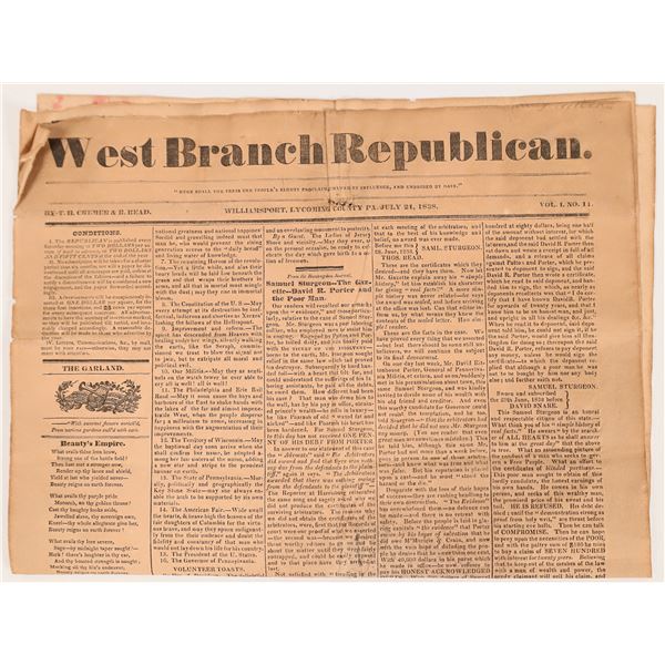 West Branch Republican Newspaper, 1838  [158216]