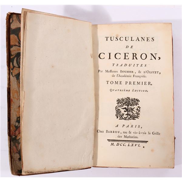 Tusculanes de Ciceron by Ciceron, 1766  [172424]