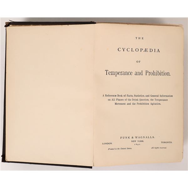 Cyclopedia of Temperance and Prohibition, by Funk & Wagnalls  [170673]