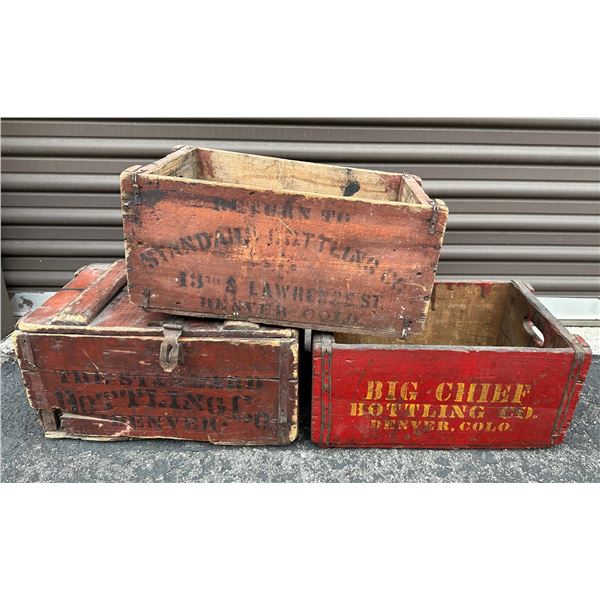 Denver Beer/Soda Wood Boxes, Vintage (4)  [172525]