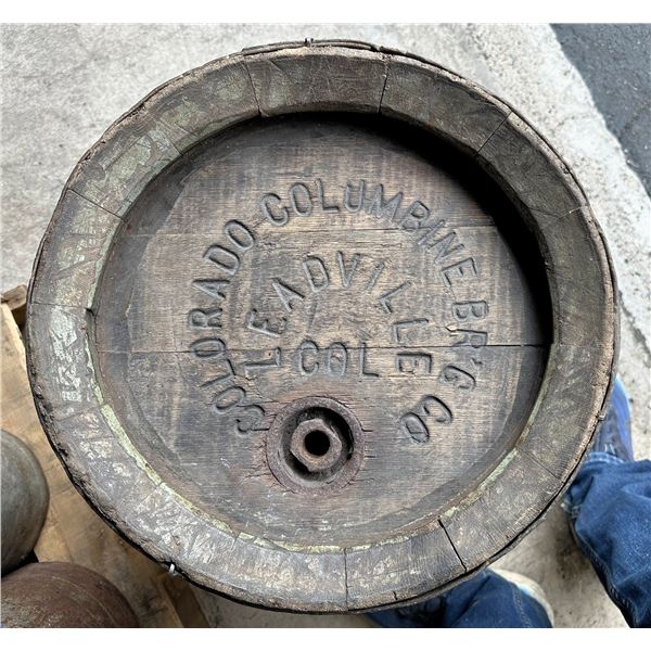 Colorado-Columbine Brewing Co, Leadville, Wood Beer Keg, c 1890-1910  [172518]