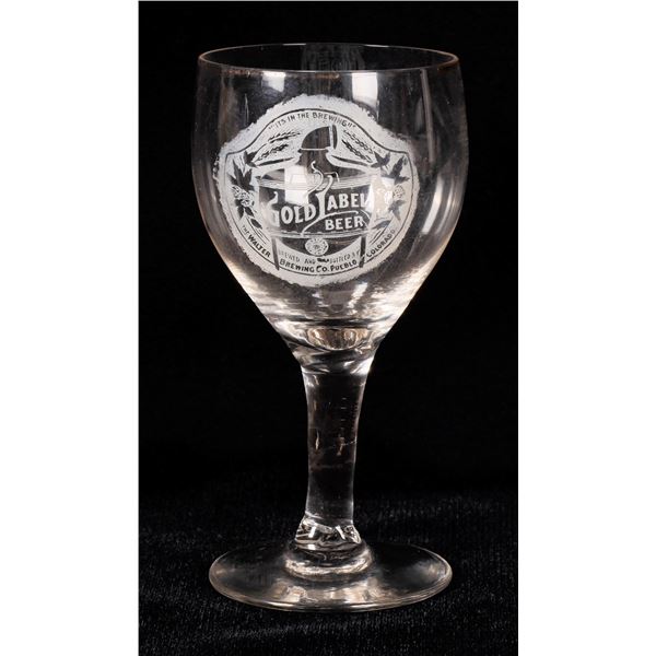 Gold Label Beer Stemmed Beer Glass  [170905]