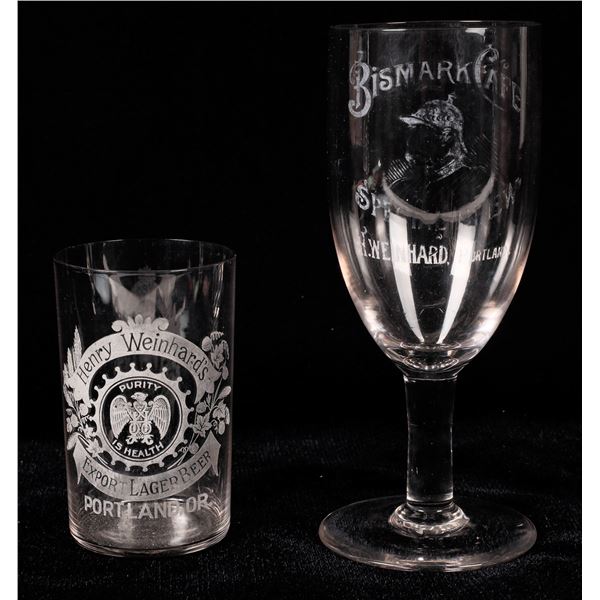 Henry Weinhard Beer Glass Pair  [170907]