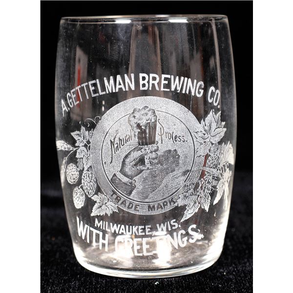 A Gettleman Brewing Beer Glass, Barrel Style  [170928]