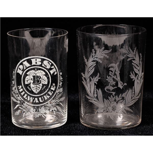 Pabst and Monogrammed "A" Beer Glass  [170906]