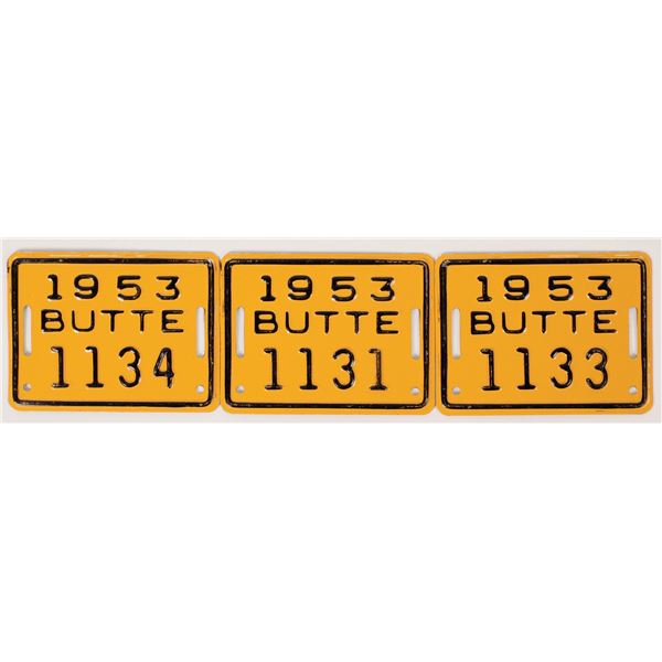 Butte County Uncirculated Bicycle Tags, Pair, 1953  [171349]