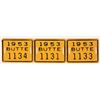 Image 1 : Butte County Uncirculated Bicycle Tags, Pair, 1953  [171349]