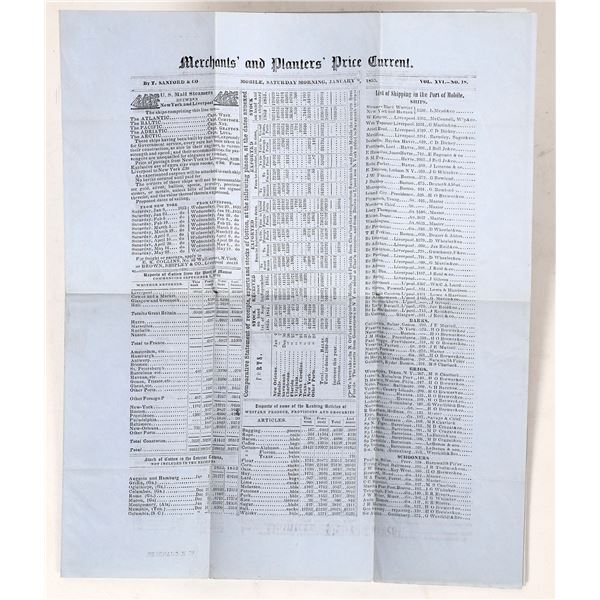 Early Merchants' & Planters' Current Price List (1853)  [170595]