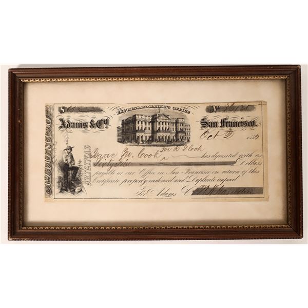 Adams & Co. Deposit Receipt  [172559]