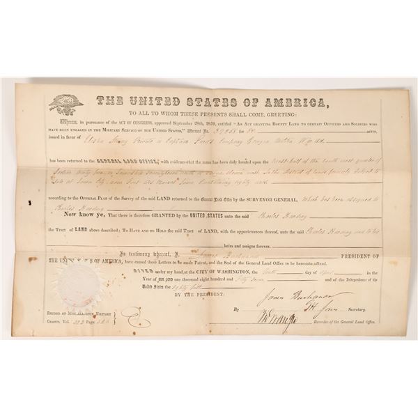 Iowa Land Grant Document, c. 1857  [171723]