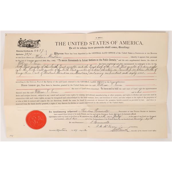 Teddy Roosevelt Secretary Signed Document  [171615]