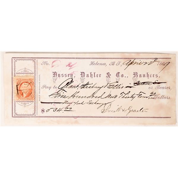 Montana Territory Check to Freighters Plant, Stickney & Ellis  [170587]