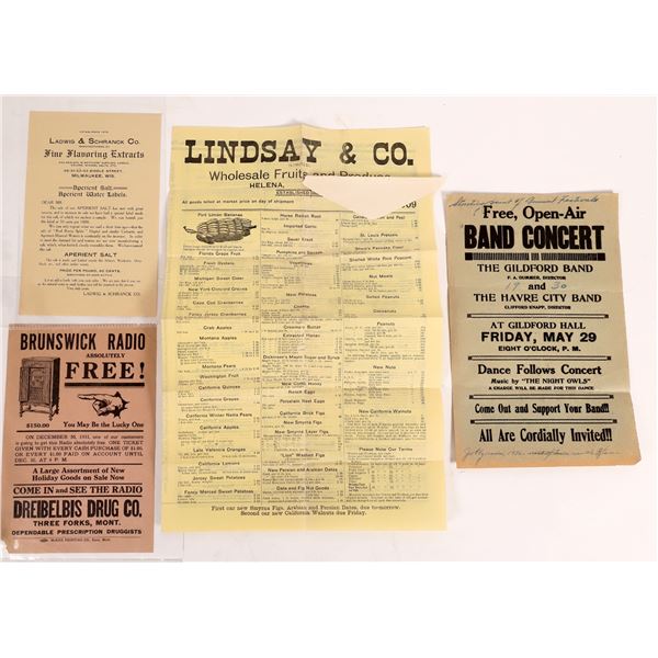 Montana Handbills (4)  [167972]