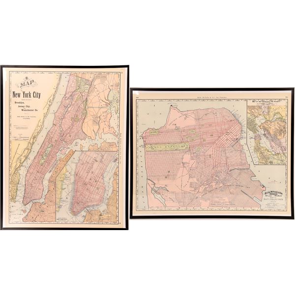 Early Rand McNally Atlas Maps in Poster Frames (2)  [169707]