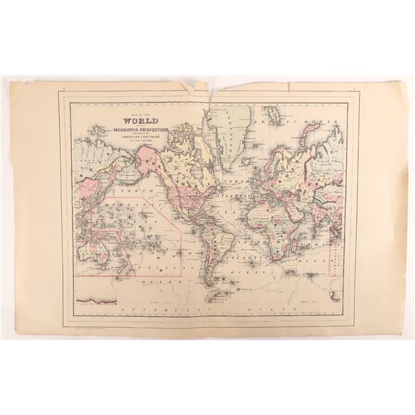 World Map by Mitchell, 1884  [166720]