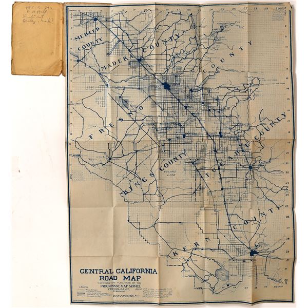 Rare Central California Folding Map  [171122]