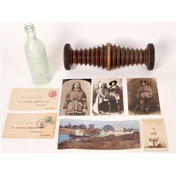 Old Bottle, Foot Exerciser and Ephemera Mix  [171822]