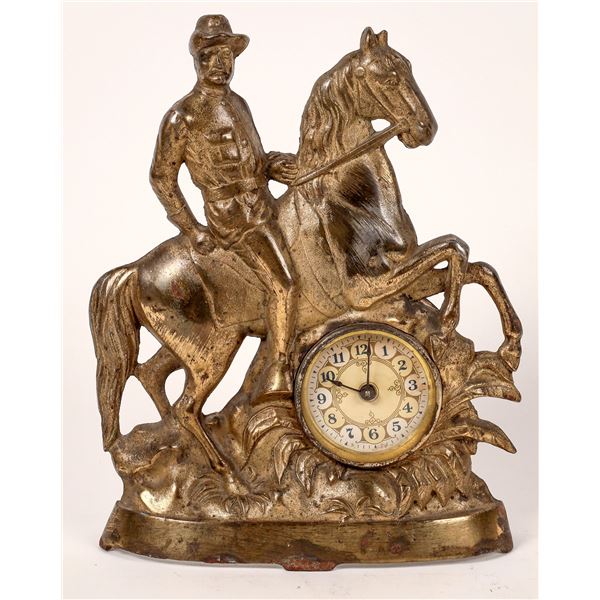 Cast Iron Roosevelt Rough Rider Clock  [170827]