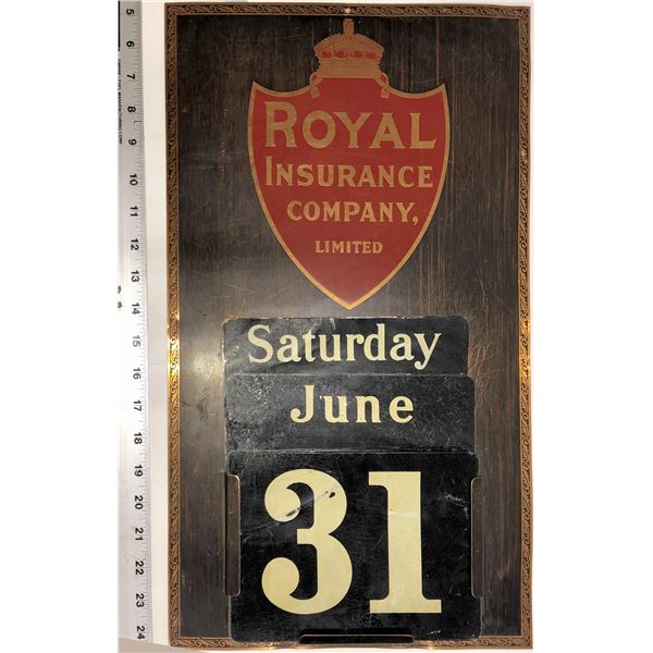 Royal Insurance Metal Sign With Removable Day Month Numbers  [131487]