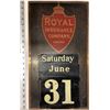 Image 1 : Royal Insurance Metal Sign With Removable Day Month Numbers  [131487]