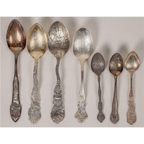 Nevada City Souvenir Silver Spoons (7)  [171621]