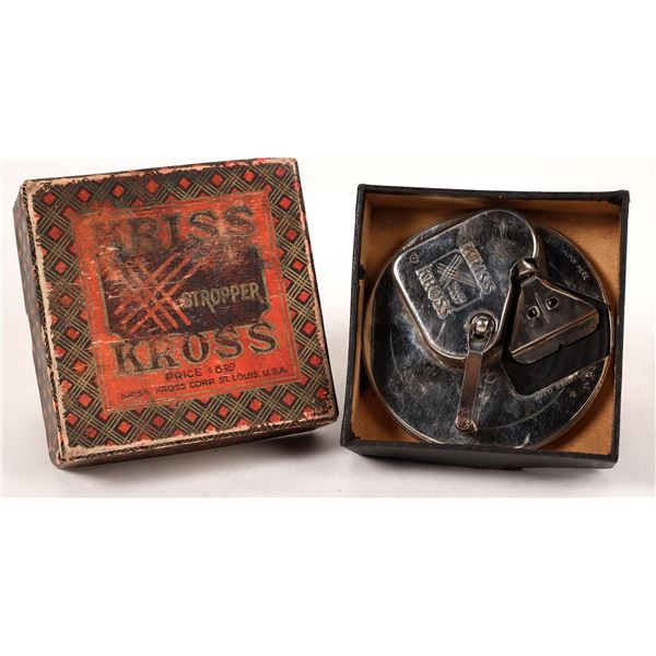 Kriss Kross Stropper Razor Blade Sharpener c. 1920's  [170396]