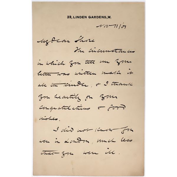 Signed Letter by Sir Robert Anderson, 1901  [158342]