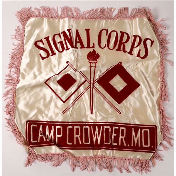 Camp Crowder Signal Corps Silk Banner  [165706]