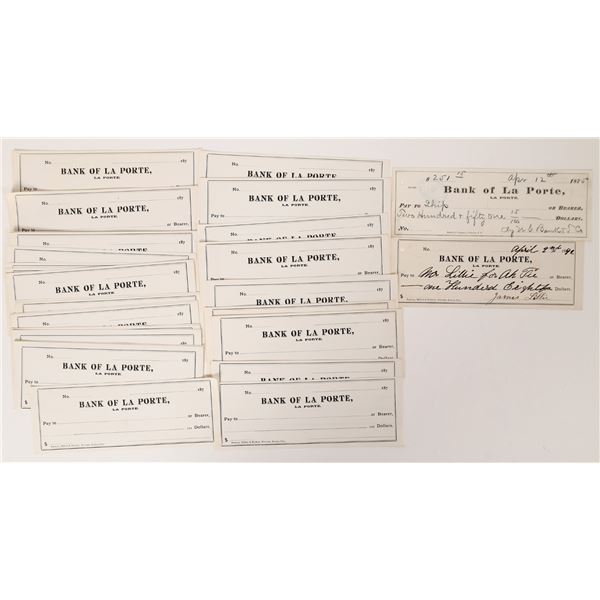 Bank of La Porte Unused Checks, 25  [172622]