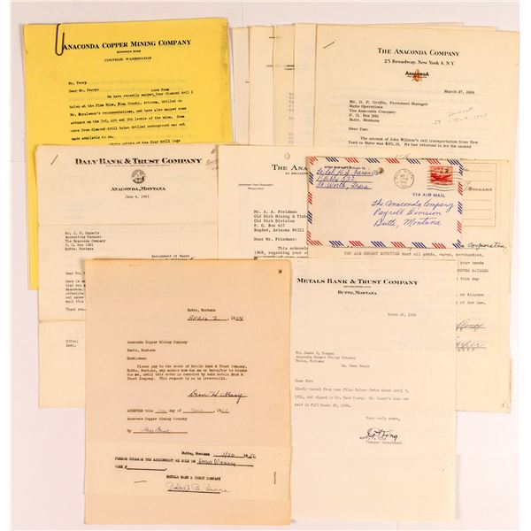 Anaconda Mine Letters, varied  [50327]