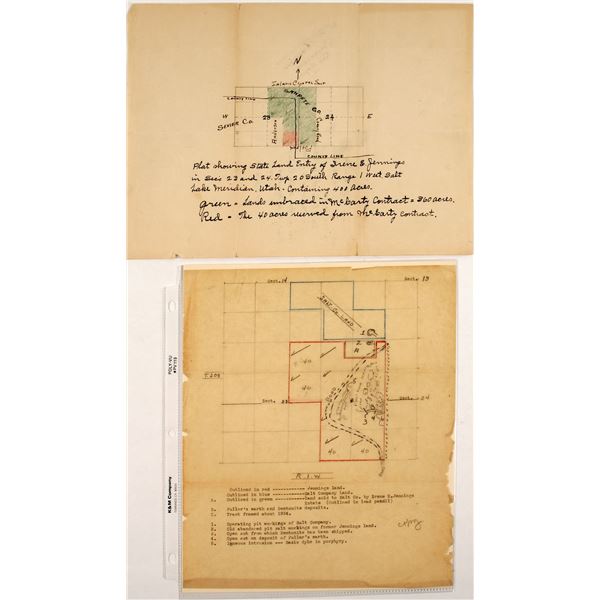 Hand Drawn Utah State Land Patent Maps  [59731]