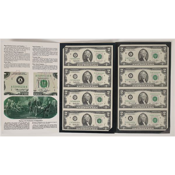 Uncirculated $2 Bills (8)  [171641]