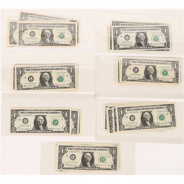 Crisp Uncirculated $1 Federal Reserve Notes (90)  [170758]