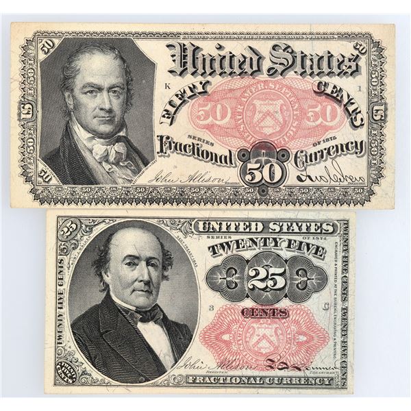 Red Seal Fractional Currency: 25 & 50 Cents  [170640]