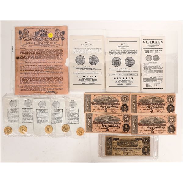 Numismatic Replica Confederate Currency and Coins  [171562]