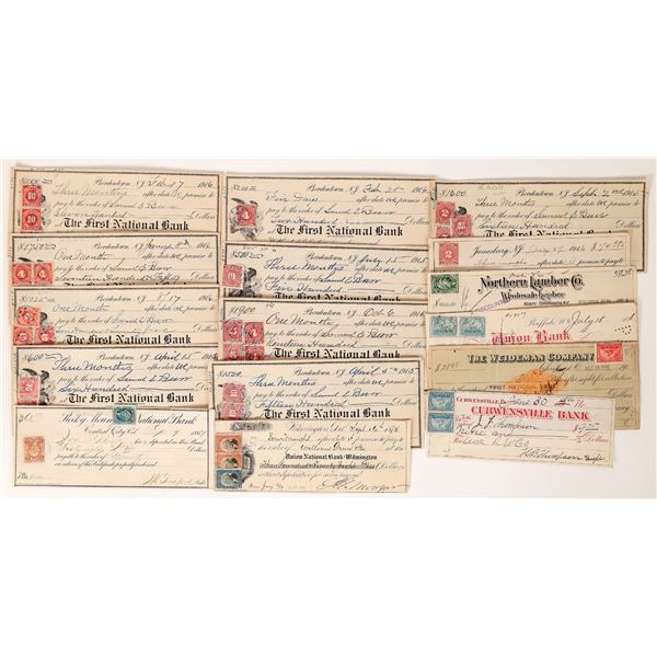 Unusual Revenue Stamp Pairs on Checks (18)  [172417]