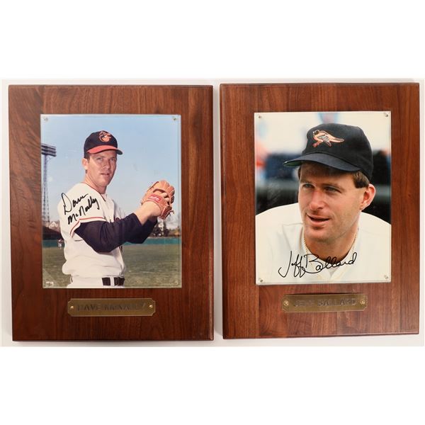 Dave McNally & Jeff Ballard Autographed Photos on Walnut  [166679]